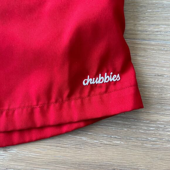 Chubbies Men's Board Shorts Swim Trunks Red Blue Colorblock Medium - Picture 3 of 5